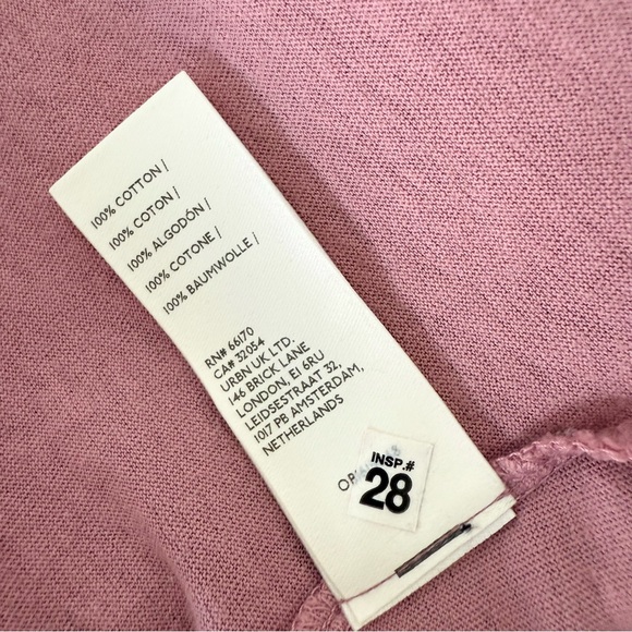 Free People x Tricia Fix Metal Fringe Relaxed T-Shirt Pink Sz L NWT - Picture 10 of 11